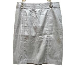 Anne Taylor Loft Gray Pin Stripe Pencil Skirt Womens Size 6